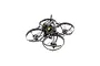 CaddxFPV Curve Micro FPV Drone in black with propeller guards, camera canopy, and transparent propellers against a white background.