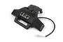 Maverick black plastic front bumper with integrated three-LED light unit and wire harness against a white background.