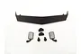 RGT 1/10 window visor eaves and rear view mirror set laid out on a white background, including black plastic visor, two mirrors, and mounting hardware.