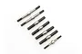 Kyosho titanium turnbuckle set consisting of six threaded metal rods arranged diagonally on a white background.