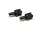 Two black metal differential outdrive cups for RC vehicles displayed on a plain white background.