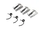 Kyosho ADC clutch shoe set containing three silver metal clutch shoes and three black metal clutch springs on a white background.