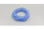 A coiled blue silicone fuel tube for RC nitro engines resting on a plain light grey studio background.
