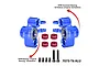 GPM Aluminium Steering Hubs with Larger Outer Bearings 2Pcs - Blue MKV6021-B