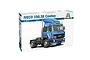 Italeri 1/24 scale IVECO 190.38 Cowboy semi truck plastic model kit packaging box showing the assembled blue truck.
