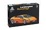 Italeri 1/24 Lamborghini Murcielago plastic model kit packaging box showing an orange supercar on the front.