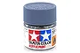A 10ml jar of Tamiya XF-18 Medium Blue flat acrylic paint with a blue ribbed cap, featuring the Tamiya logo and safety warnings on the label.
