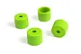 Four green cylindrical Maverick wheel washers displayed on a clean white background.