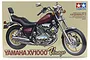 Tamiya 1/12 scale Yamaha Virago XV1000 motorcycle plastic model kit box art showing a detailed illustration of the cruiser motorcycle.