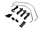Maverick front and rear sway bar set including metal sway bars, plastic ball links, mounting screws, and small hardware components.