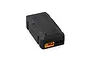 FlySky channel extender module in a black plastic case with a yellow power connector on a white background.
