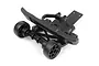 BlackZon wheelie bar set molded in black plastic featuring dual wheels and mounting bracket against a white background.