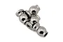 A set of four silver metallic upper camber pivot balls for RC suspension shown against a plain white background.