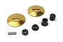 Maverick slipper clutch set components including two gold plates, black sleeves, spring, pins, and a locknut on white background.