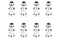 Studio product shot of eight silver metal RGT pivot balls arranged in two rows against a clean white background.