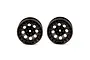 Two black RC crawler rims displayed side by side against a clean white background.