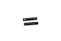 Two black metal gear shafts laid horizontally on a clean white background.