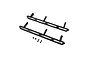 Axial black plastic rock sliders and mounting hardware set against a plain white background.