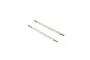Two metal threaded servo linkage rods displayed against a clean white background.