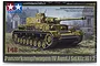 Tamiya 1/48 scale German Panzerkampfwagen IV Ausf. J model kit box art showing a camouflaged tank in a rural setting.