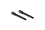 Two black metal transmission block axles shown side by side on a clean white studio background.