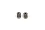 Two small metal pinion gears shown upright against a clean white studio background.