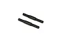 Studio product photo showing two black metal RGT DIG axle shafts against a plain white background.
