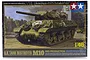 Tamiya 1/48 scale U.S. M10 Tank Destroyer Mid Production plastic model kit box art showing a painted tank in a war-torn setting.