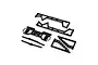 RGT 1/10 roll cage set components laid out on a clean white background, showing black molded plastic frame parts.