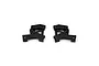 Two black plastic RGT left and right rear shock towers presented on a clean white background.