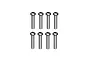 Eight RGT fine thread button head screws displayed in a neat grid on a plain white background.