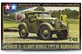 Tamiya 1/48 scale Japanese Type 95 Kurogane 4x4 staff car plastic model kit box art showing the vehicle and two figures.