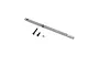 Blade main shaft RC helicopter spare part displayed with two screws and a nut on a white background.