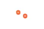 Two orange rubber rotor head dampers for Blade RC helicopters against a white background.
