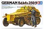Tamiya 1/35 scale model kit box art for the German Sd.Kfz. 250/9 armoured vehicle, featuring an illustration of the vehicle and a soldier.