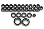 Hobby Plus CR18 Complete Rubber Shielded Bearing Set displayed flat on a white background.