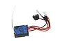 Horizon Hobby 2-in-1 ESC and Receiver unit with connected wires, power switch, and bullet connectors against a white background.