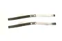 Two long metal leaf springs with mounting holes shown against a plain white background.