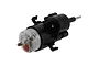 WPL RC rear drive gearbox and motor unit with a black plastic housing and silver metal output shaft against a white background.