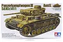 Tamiya 1/35 scale German Panzerkampfwagen III Ausf.L plastic model kit box art showing a camouflaged tank with the number 133 on the turret.
