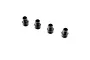 Four black plastic upper shock bushings shown against a plain white background.