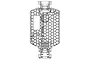 Black and white line art diagram showing top-down view of an MJX RC chassis featuring an internal honeycomb reinforcement structure.
