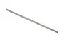 A silver-coloured metal center driveshaft shown diagonally on a plain white background.