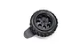 Spektrum Rugged Transmitter Wheel with Thumb Steer featuring a black rubber tyre and multi-spoke wheel against a white background.