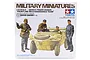 Tamiya 1/35 scale German Panzer Division Frontline Reconnaissance Team plastic model kit box art showing soldiers and a vehicle.