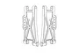 Black and white technical line drawing of two RC rear lower suspension arms facing each other.