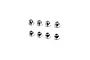 Studio product shot of eight small silver metal flanged bushings arranged in two rows on a white background.