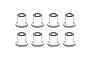 A technical diagram showing a set of 8 flanged bushings arranged in two rows of four against a white background.