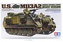 Tamiya 1/35 scale U.S. M113A2 Desert Version Armoured Personnel Carrier model kit box art showing a detailed illustration of the tank.