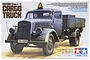 Box art for Tamiya 1/35 scale German 3 Ton 4x2 Cargo Truck model kit featuring an illustration of the truck with two soldiers in the cab.